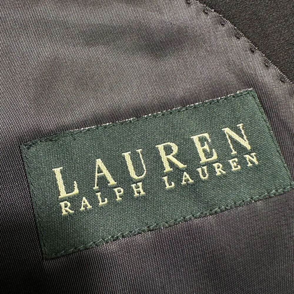 RALPH LAUREN Mens Blazer 44R Sport Coat Two Button Suit Jacket Black Wool